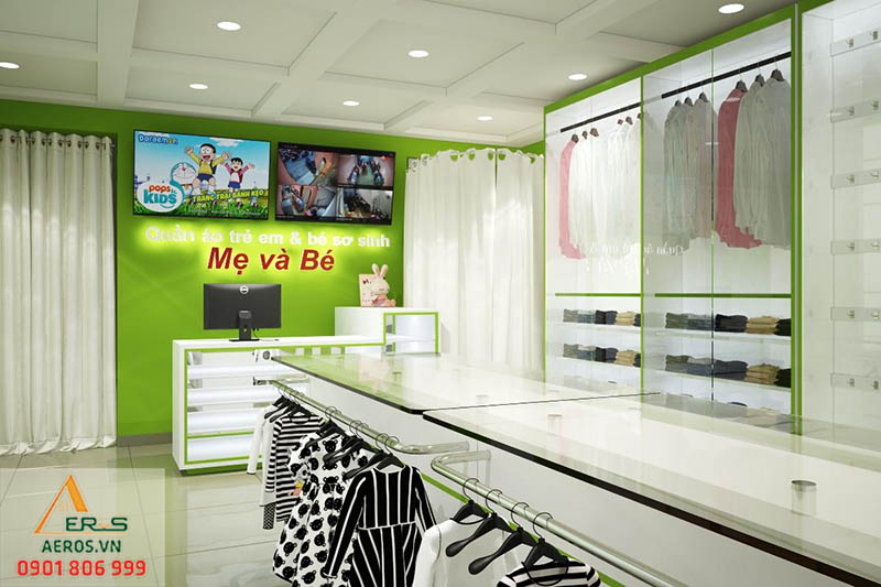 Thiết kế nội thất shop thời trang Mẹ và Bé ở quận Thủ Đức, TPHCM