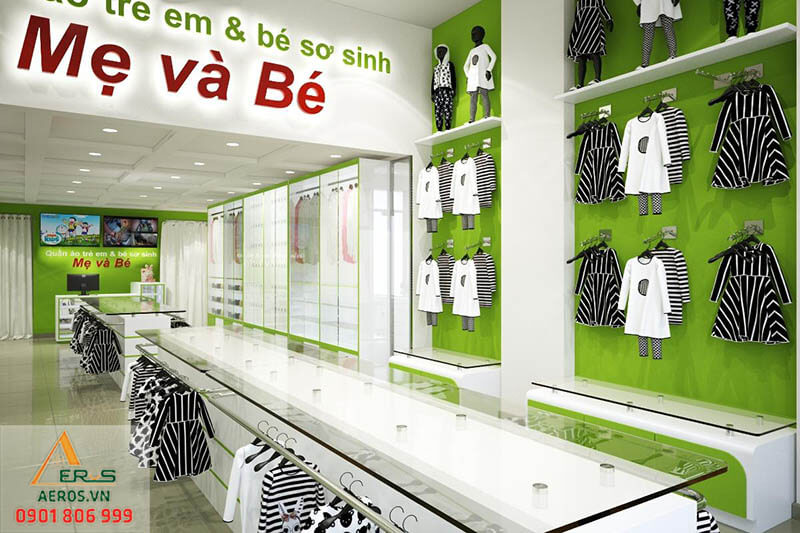 Thiết kế nội thất shop thời trang Mẹ và Bé ở quận Thủ Đức, TPHCM