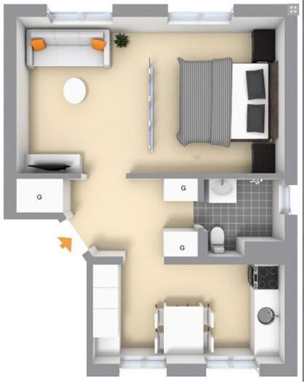 Thiết kế nội thất căn hộ chung cư 35m2