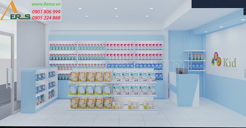 Thiết kế cửa hàng sữa ABC Kid