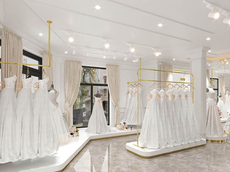 Mẫu thiết kế showroom áo cưới đẹp và sang trọng số 3