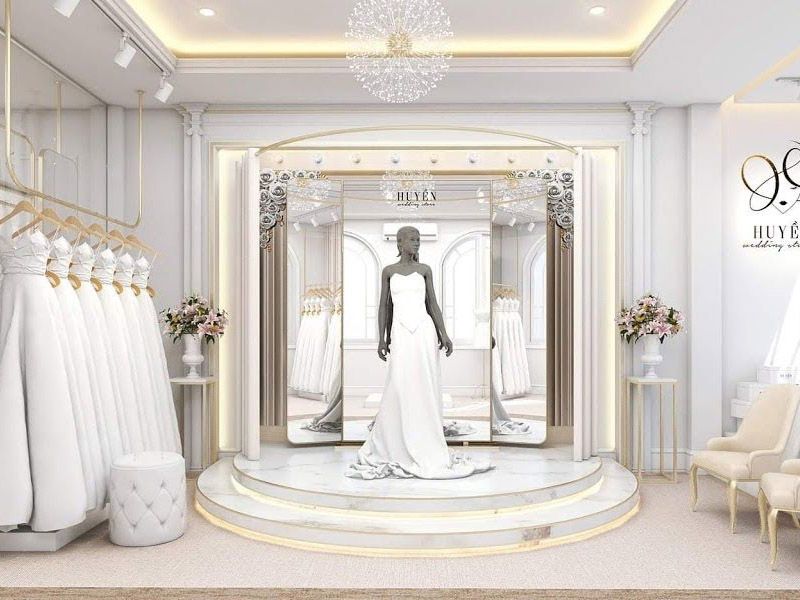 Mẫu thiết kế cửa hàng áo cưới đẹp và sang trọng số 1