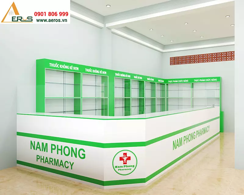 Thiết kế thi công nhà thuốc Nam Phong tại Long An