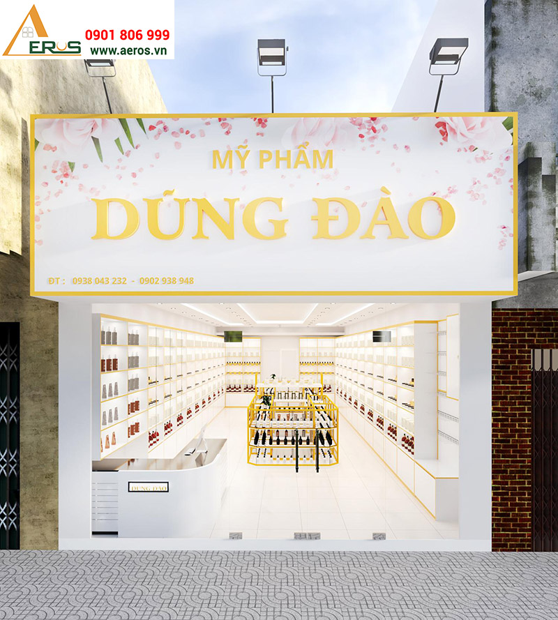 thiết kế shop mỹ phẩm Dũng Đào tại Tiền Giang