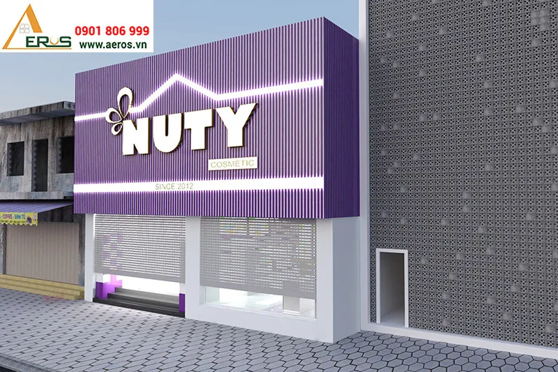 Thiết kế thi công shop mỹ phẩm Nuty Cosmetic tại Hà Nội