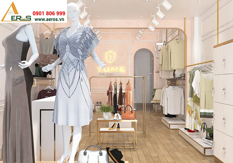 Thiết kế nội thất shop thời trang Yume Fashion tại Bình Dương