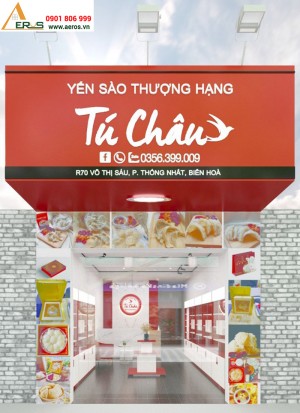 Thiết kế thi công cửa hàng yến sào Tú Châu tại Đồng Nai