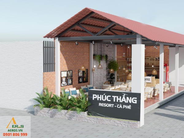 Thiết kế thi công quán cafe Phúc Thắng của anh Thắng tại Phú Quốc